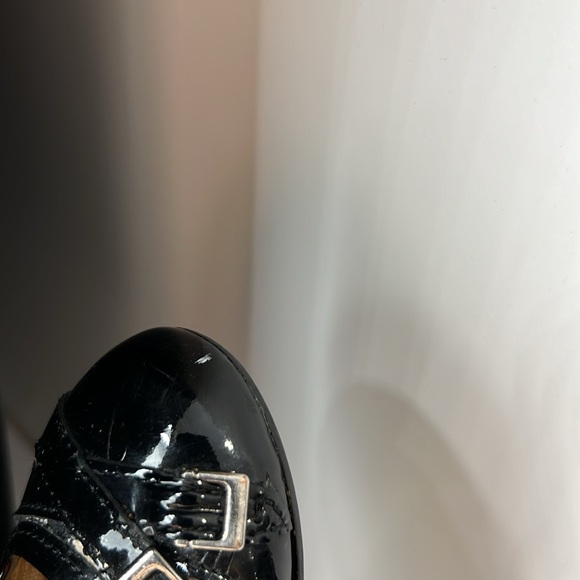 BURBERRY GIRLS PATENT LEATHER NOVA CHECK BLACK BALLERINA FLAT SZ 5C - Picture 15 of 15